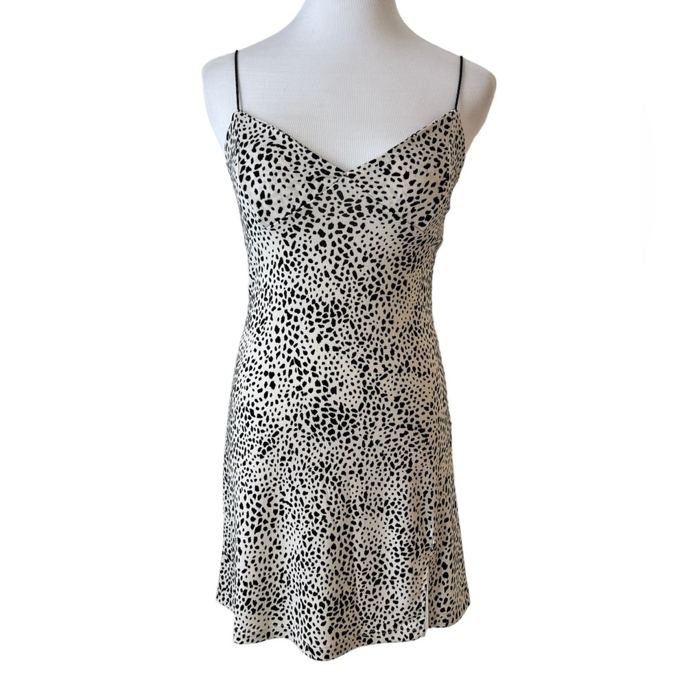 Lovely Day Black Spotted Animal Print Spaghetti Strap Mini Dress